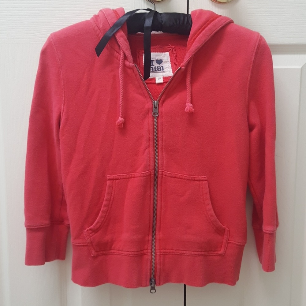 F21 Red Zip-Up Hoodie